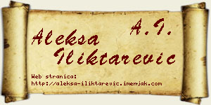 Aleksa Iliktarević vizit kartica